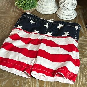 Boys Americana Patriotic Summer Swim Trunks American Flag 🇺🇸